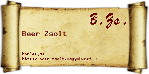 Beer Zsolt névjegykártya
